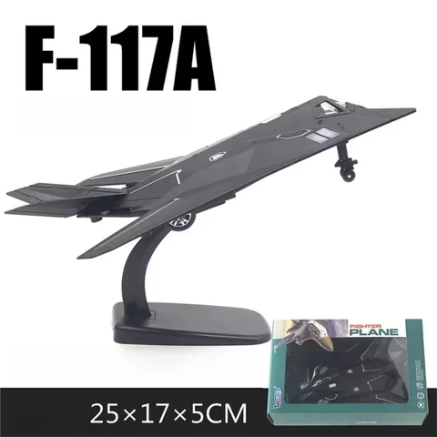 Kit de modelo de aeronave de combate furtiva americana f117 nighthawk, avião fundido de metal com luz sonora, aeronave colecionável militar