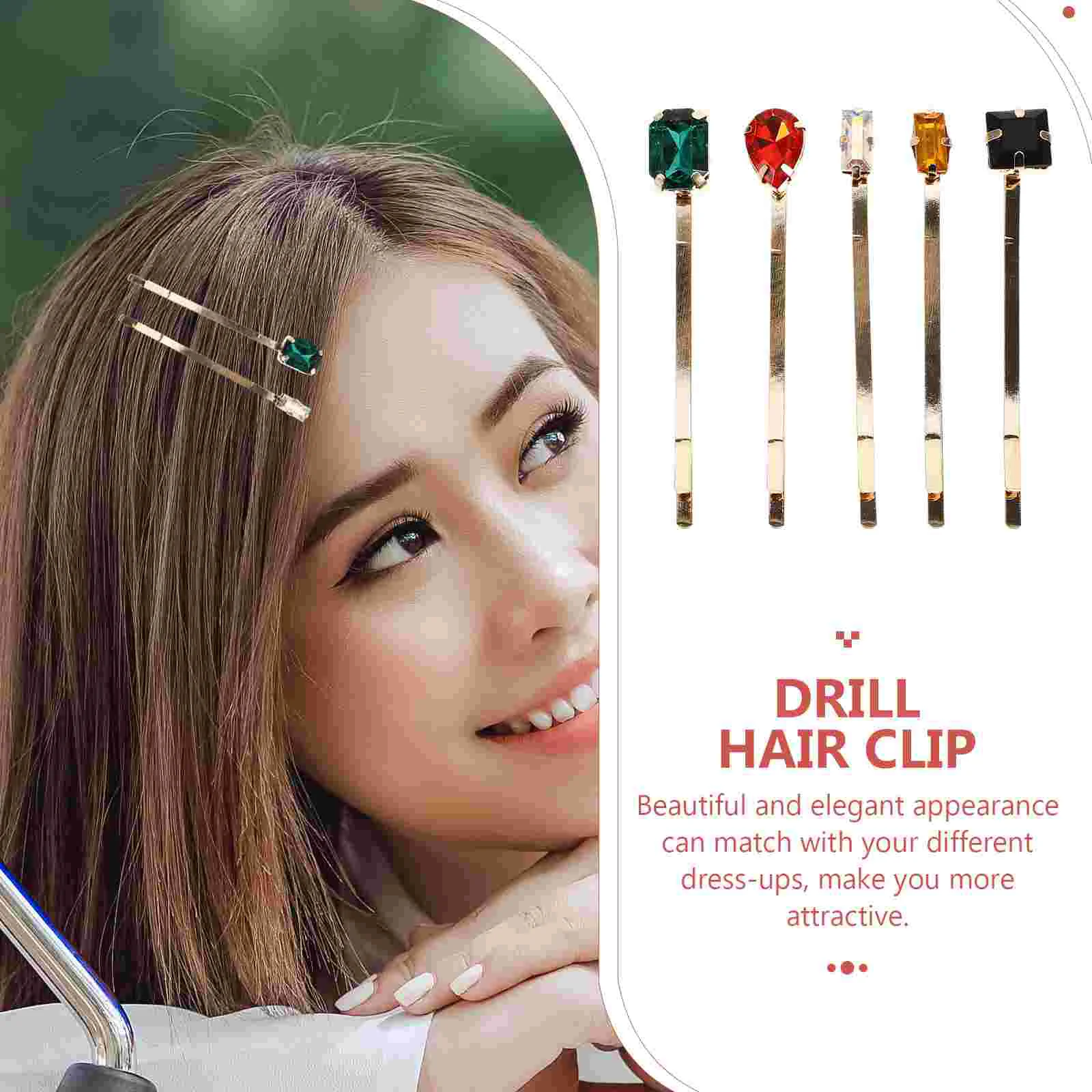 5 Pcs Hair Accessories for Women Wedding Bridal Hairpins Fashion Clips Barrettes Drill Girl Korean Version Women's