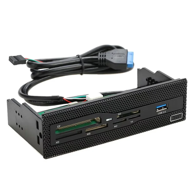 Nuovo! !Pannello frontale del cruscotto PC Lettore di schede interne da 5,25" Supporto multimediale multifunzione USB 3.0 CF XD MS M2 Lettore di schede SD TF
