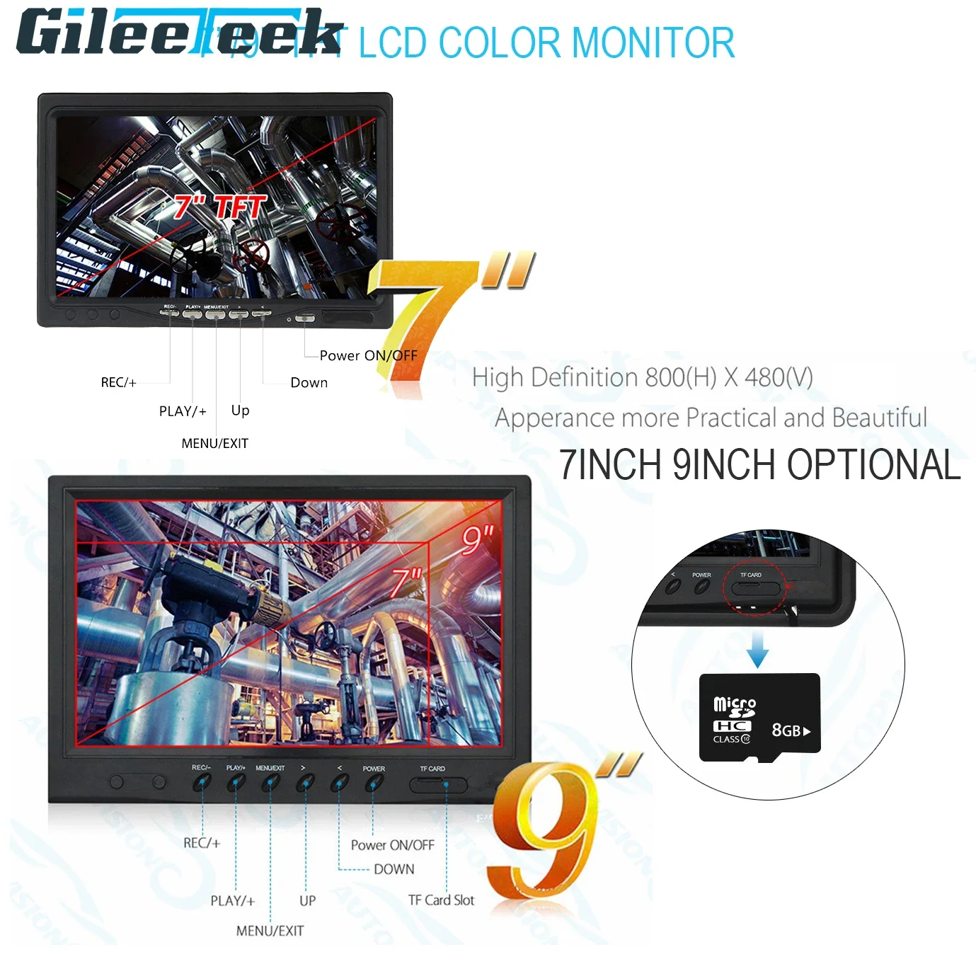 Endoscope Camera Accessories Full HD 9'' TFT LCD Color Monitor Only Fit WP90 Series Replacement Parts/accessories Waterproof