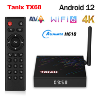 Original Tanix TX68 Android 12 Smart TV Box Allwinner H618 4GB 32GB/64GB 2.4G 5G Dual Wifi 4K Media Player Set Top Box 2GB 16GB