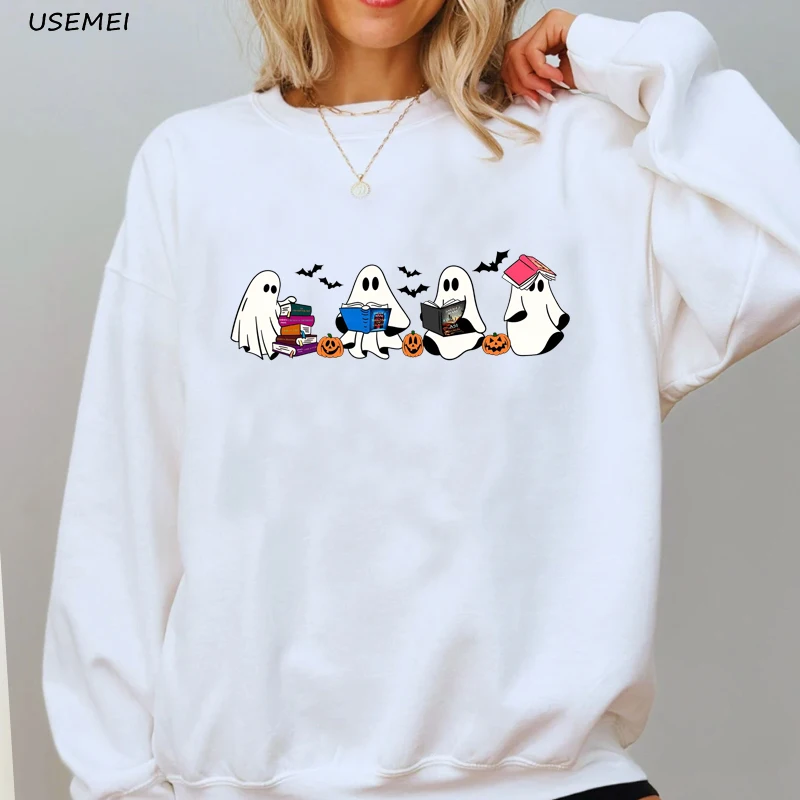 Acotar-Sudadera de manga larga con capucha para mujer, jersey de estilo Harajuku con estampado de Ghost Bookish, trono de cristal, lector de libros