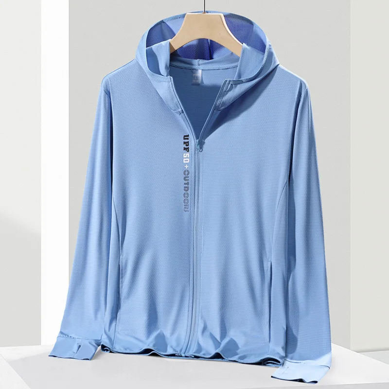 Summer Sun Protection Clothing Men's Outdoor Jogging Sports Fitness Quick-drying windbreaker Simple Fashion Couple Ice Silk Coat