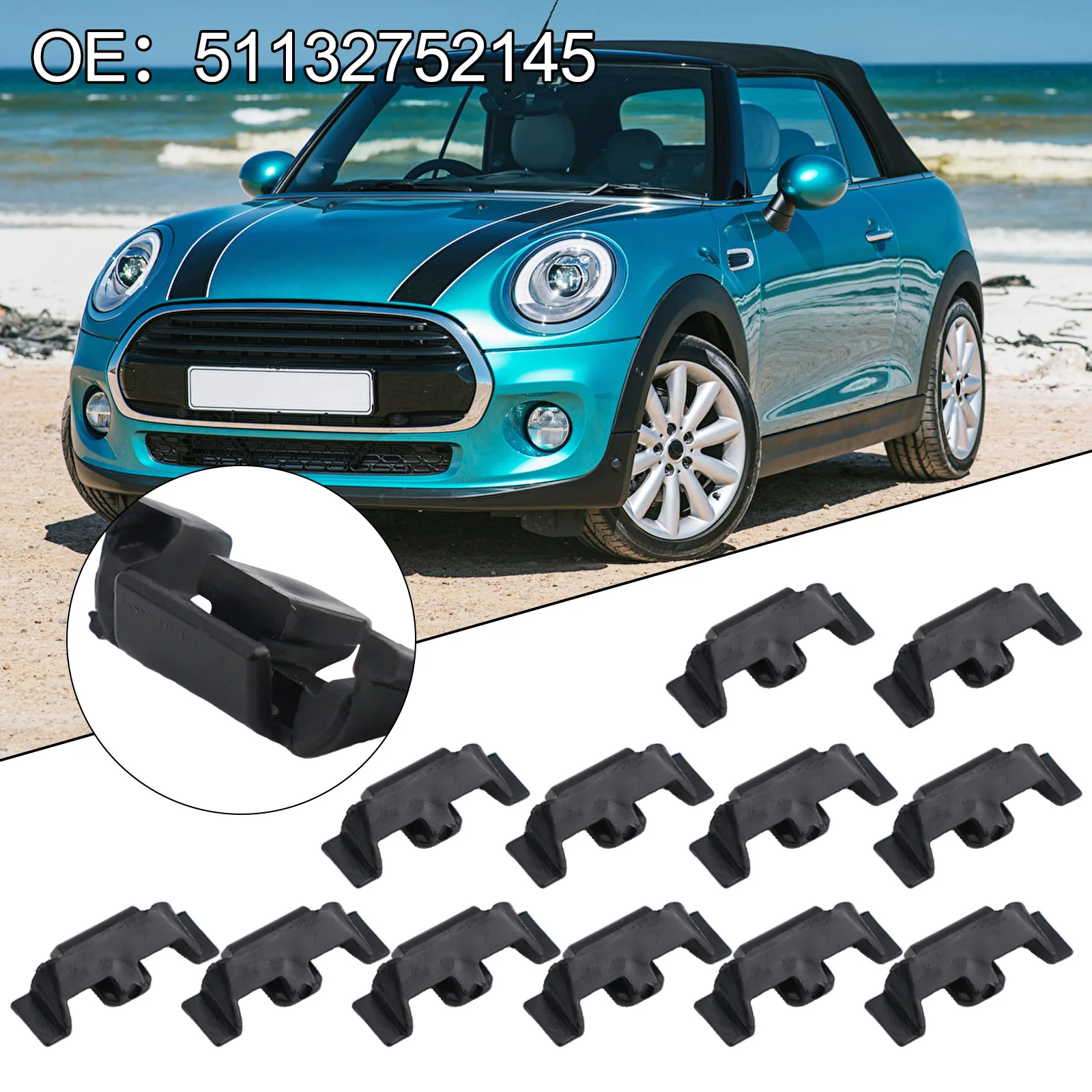 12pcs Headlight Trim Ring Clips For Mini For Cooper R55 R56 R57 R58 51132752145 Headlight Trim Ring Clips