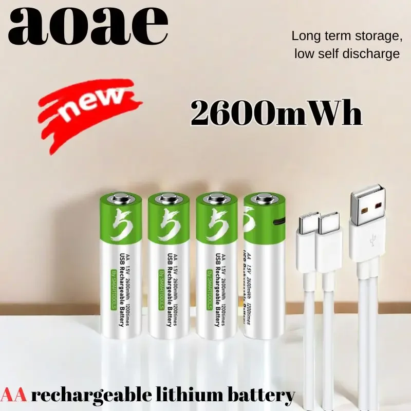 

aa rechargeable battery 1.5V AA 2600 mWh USB rechargeable li-ion battery for remote control mouse and so on