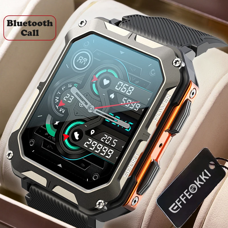 EFFEOKKI C20Pro BT Call Military Ultra Smartwatch Smart Watch Men Outdoor Tactical Blood Pressure Waterproof Men's Watches