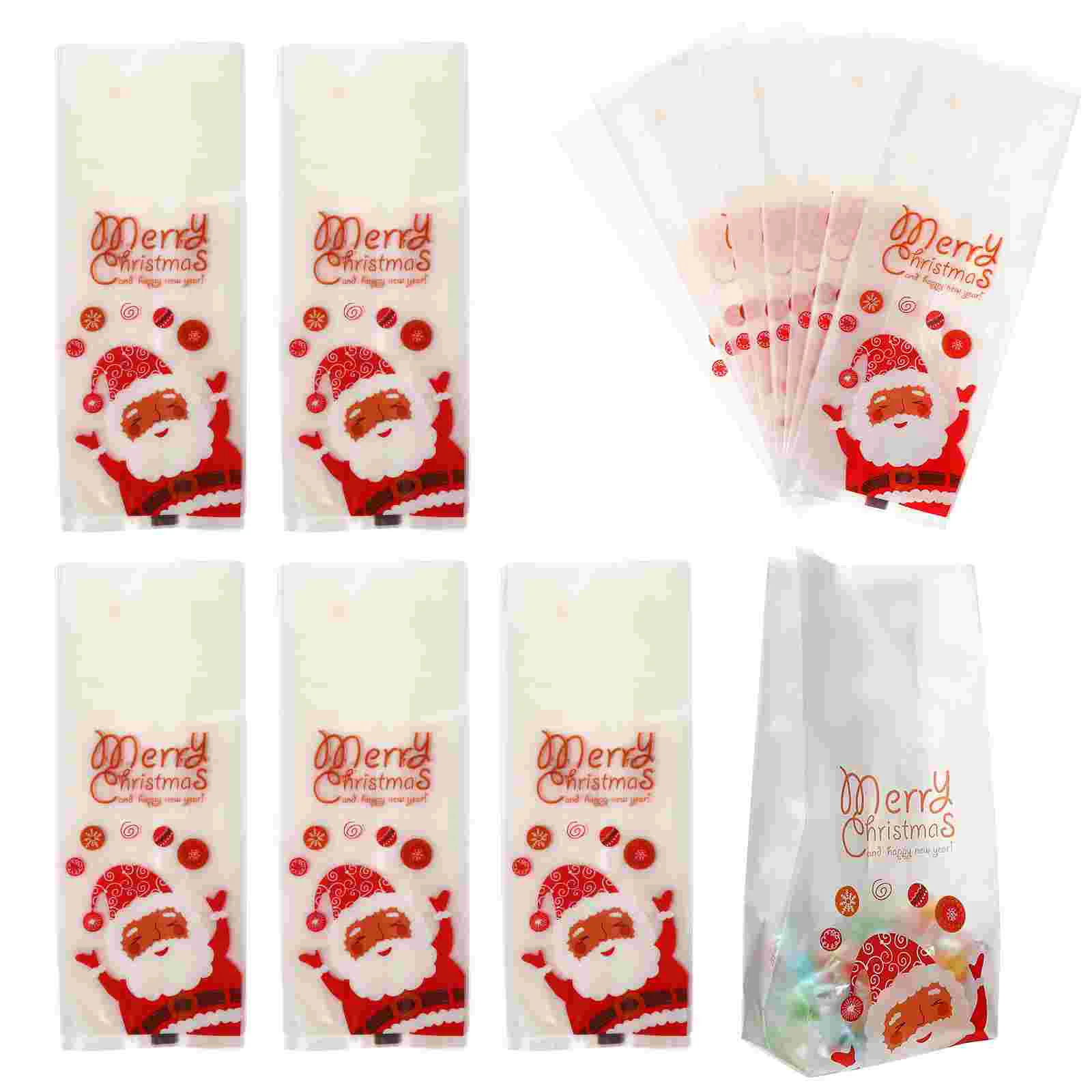 50 Pcs Cookie Packaging Bags Goodie Candy Gift Party Treat Wrappers for Christmas