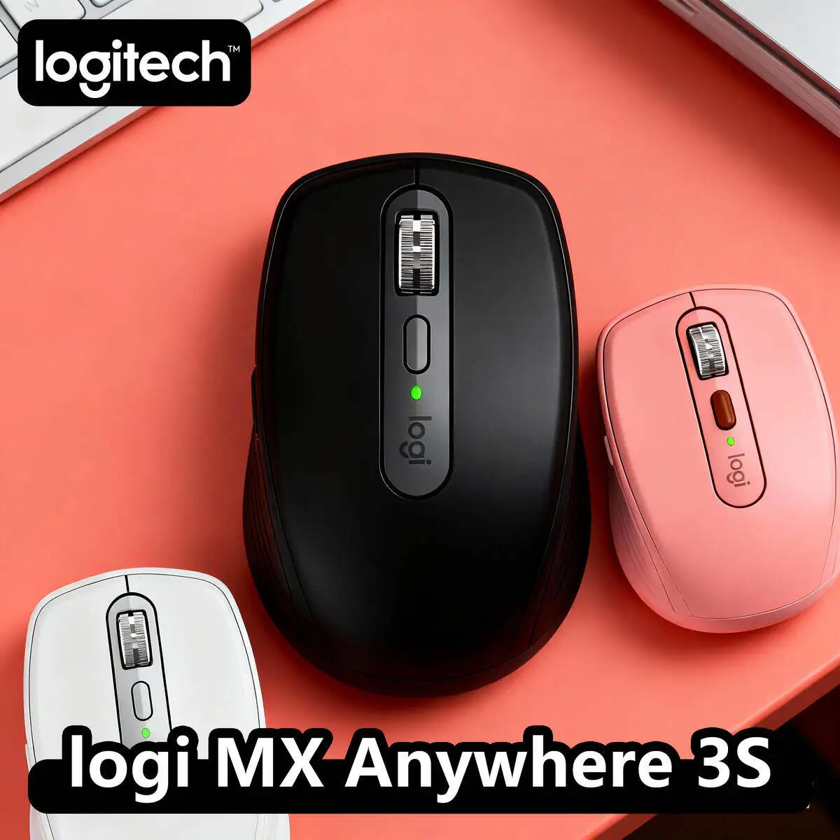 Logitech MX Anywhere 3S Ergonomic Wireless Mouse, 8000 DPI, MagSpeed, USB-C, Windows/Laptop (Multi style Logitech mouse)
