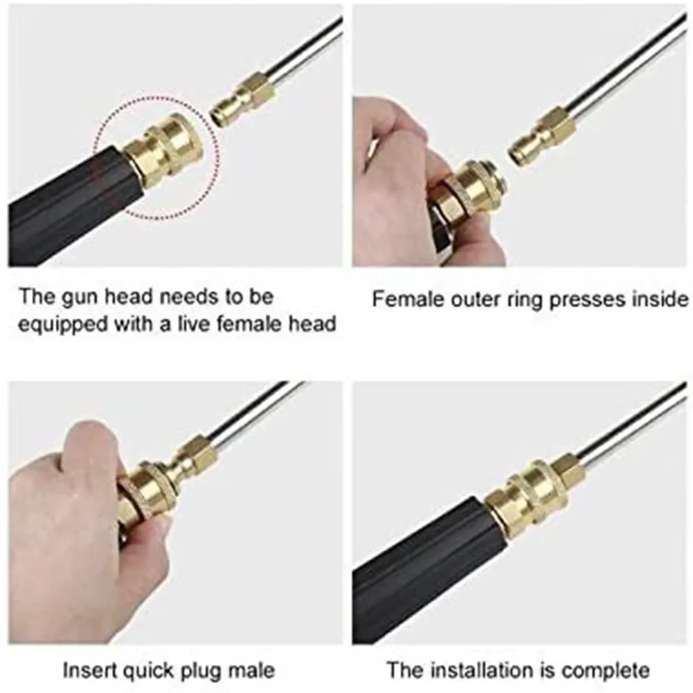 30° /90° /U-Shape Pressure Car Washer Angled Lance Extension Spray Wand Nozzle 1/4\