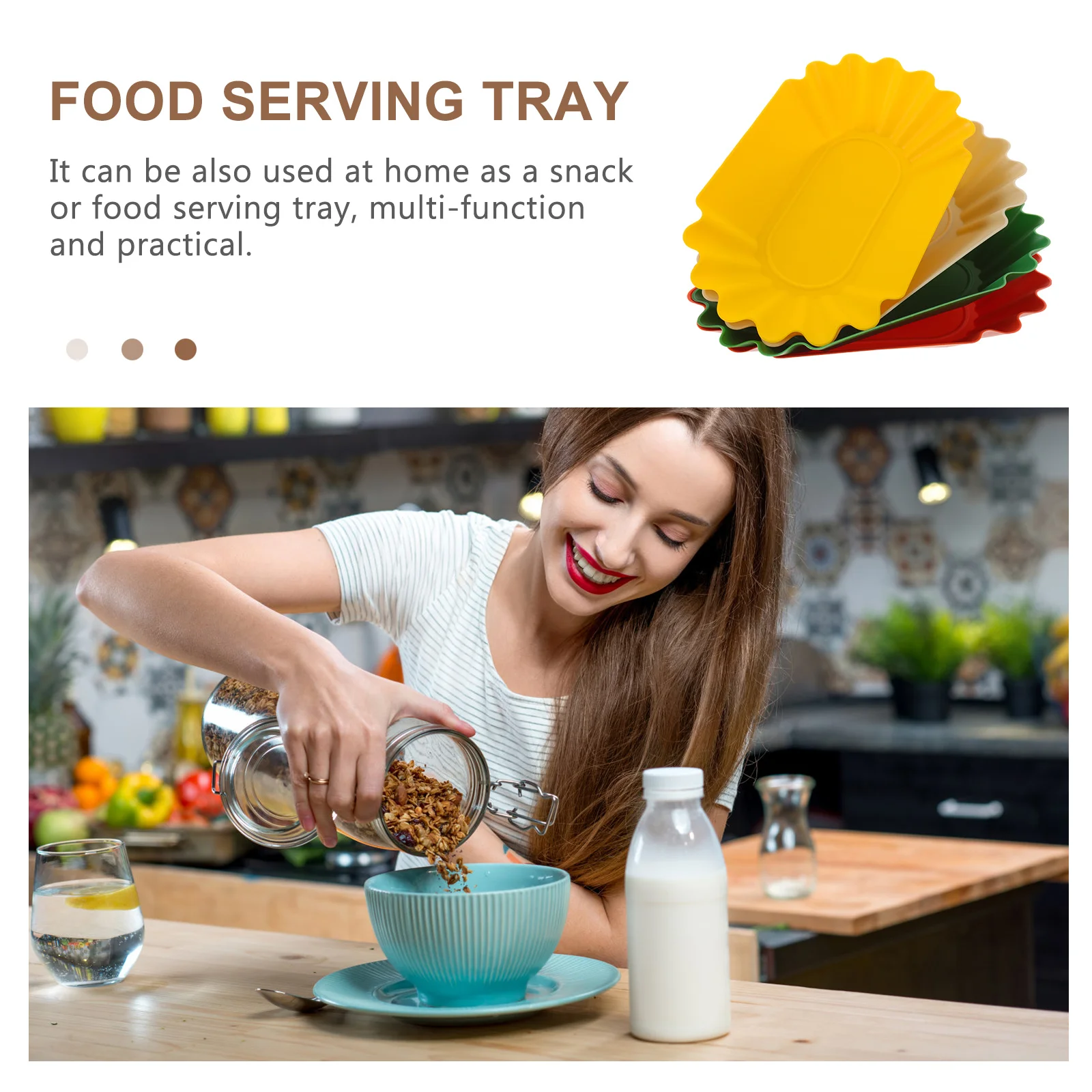 

4pcs Coffee Beans Display Thick Storage Plate For Kitchen Restaurant Dessert Serving Snack Food Bakeware Bean Tray Leakproof