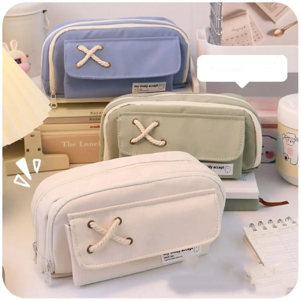 

Pen Holder Large Capacity Pencil Case Makeup Cosmetic Pouch Multi-layer Double Zipper Large Capacity Children Gifts