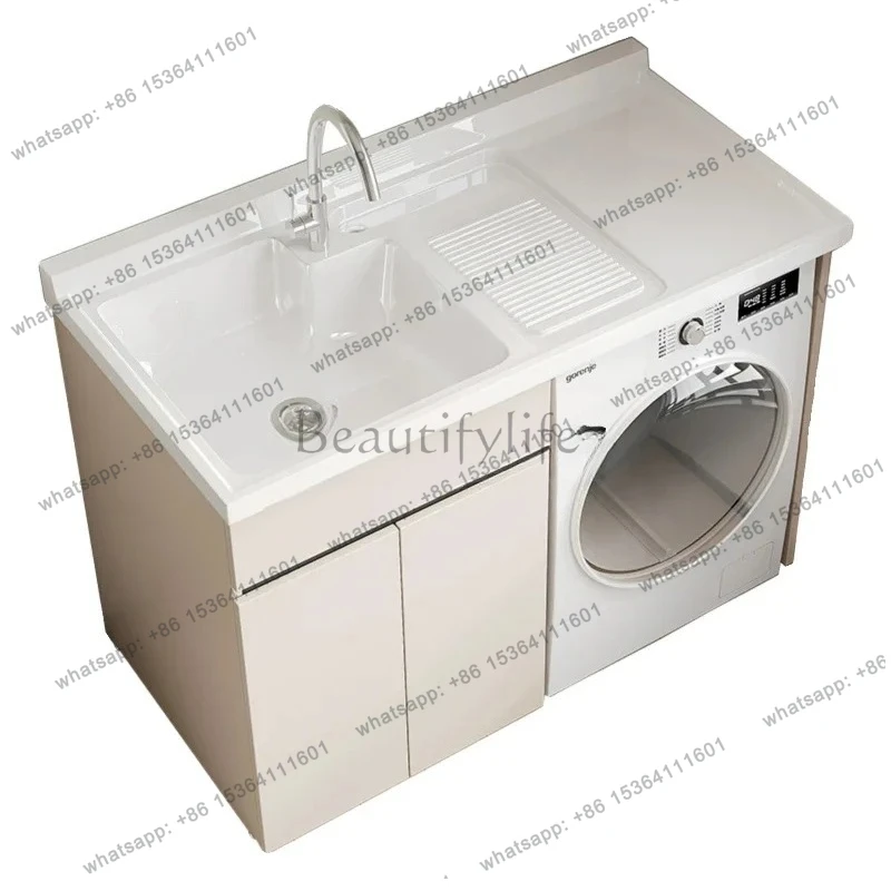 honeycomb aluminum washing machine integrated balcony laundry cabinet combination with washboard customization