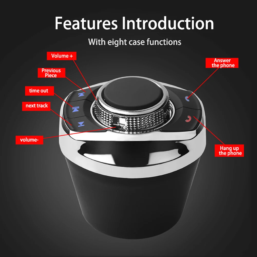 Navifly 8-key Control Buttons Universal Cup Shape Wireless Car Steering Wheel Control For Android Multimedia Navigation Player