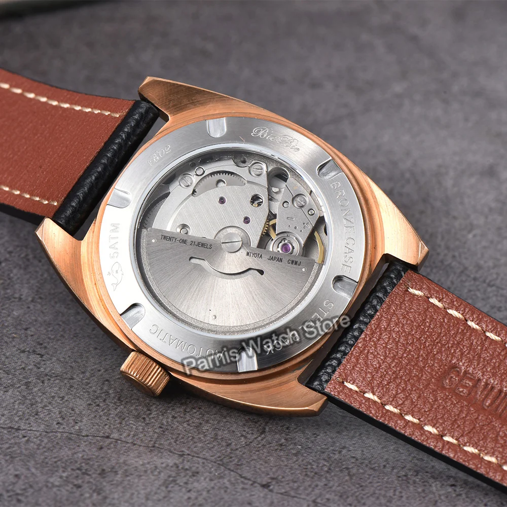 2025 Nuovo arrivo 37,5 mm Orologio automatico in materiale bronzo Orologio da polso meccanico impermeabile 5ATM