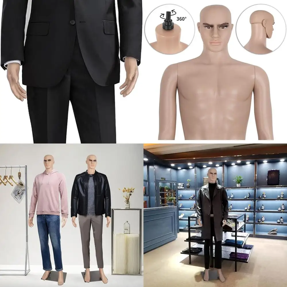 

73 Natural Full Body Male Mannequin with Metal Base for Clothing Display