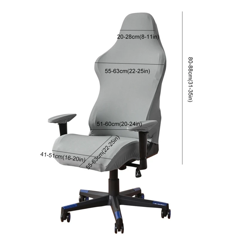 Milk Silk Chair Cover Elastic Home Office Gaming Chair Covers Washable Soft Stretch Computer Gaming Chair Covers With 2 Armrest image 6