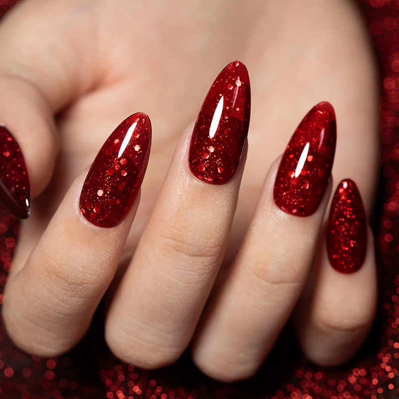 7.5 مللي الأحمر بريق هلام طلاء الأظافر كريستال شبه دائم نقع قبالة الأشعة فوق البنفسجية هلام الورنيش مسمار الفن مانيكير قاعدة ماتي معطف فوقي فيرنيس #6