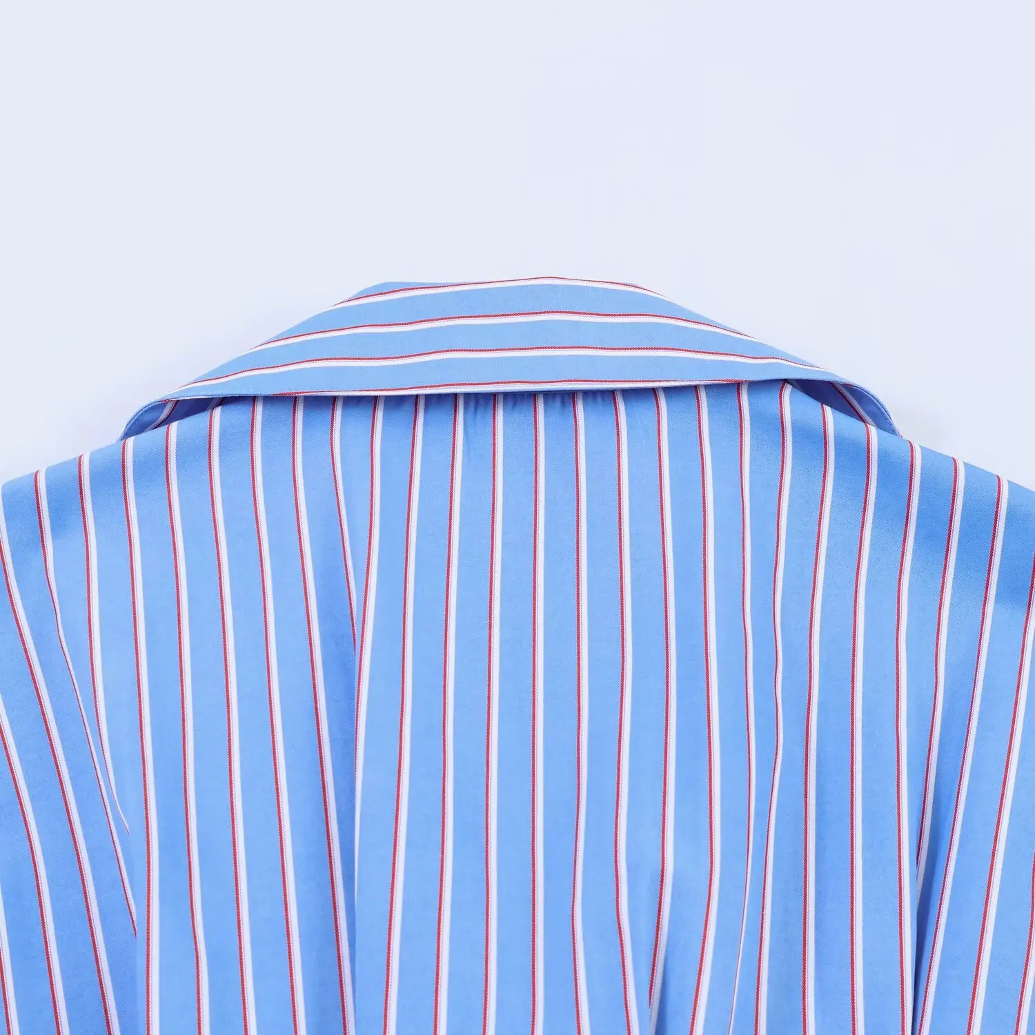 BSAY Neue Damen-Bluse mit elegantem V-Ausschnitt und langen Ärmeln, plissiert, tailliert, Peplum-Shirt, gestreift, einfarbig, lässig, für Büro und Arbeit – Detail 18