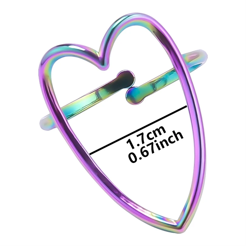 Big Love Heart Ring Adjustable Jewelry Stainless Steel Rings For Women Men Accessories Never Fade Bague Girl Wedding Party Gift image 3