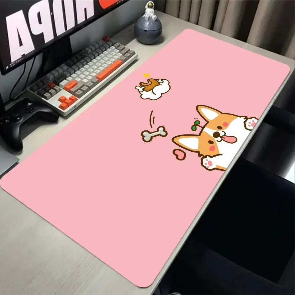 Cartoon Shiba Inu non-slip rubber mousepad cute dog computer gamer Table mat large gaming carpet Office laptop XXL keyboard pad