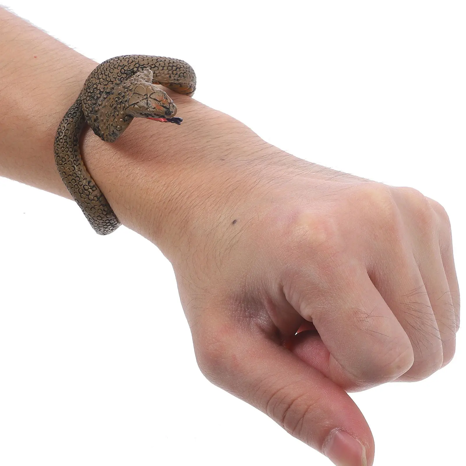 

Набор из 4 браслетов в форме змеи: реалистичные, легкие, для розыгрышей, креативные украшения для вечеринок на Хэллоуин, яркие змеиные декорации