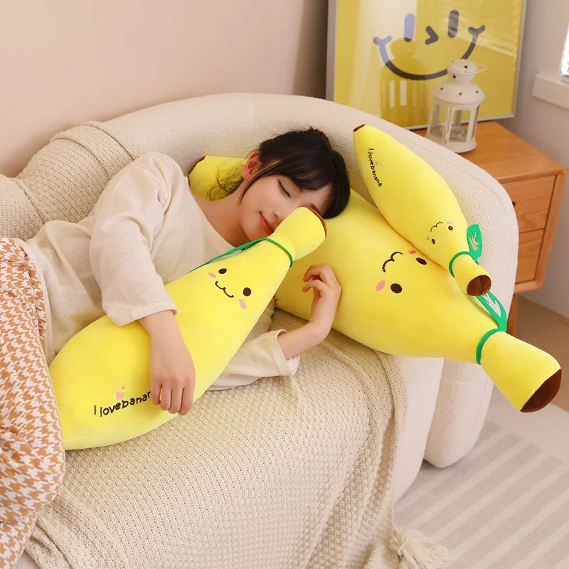 Big Size Cartoon Banana Plush Toy Stuffed Plant Banana Pillow Super Soft Cushion Baby Kids Home Decoration Child Birthday Gift