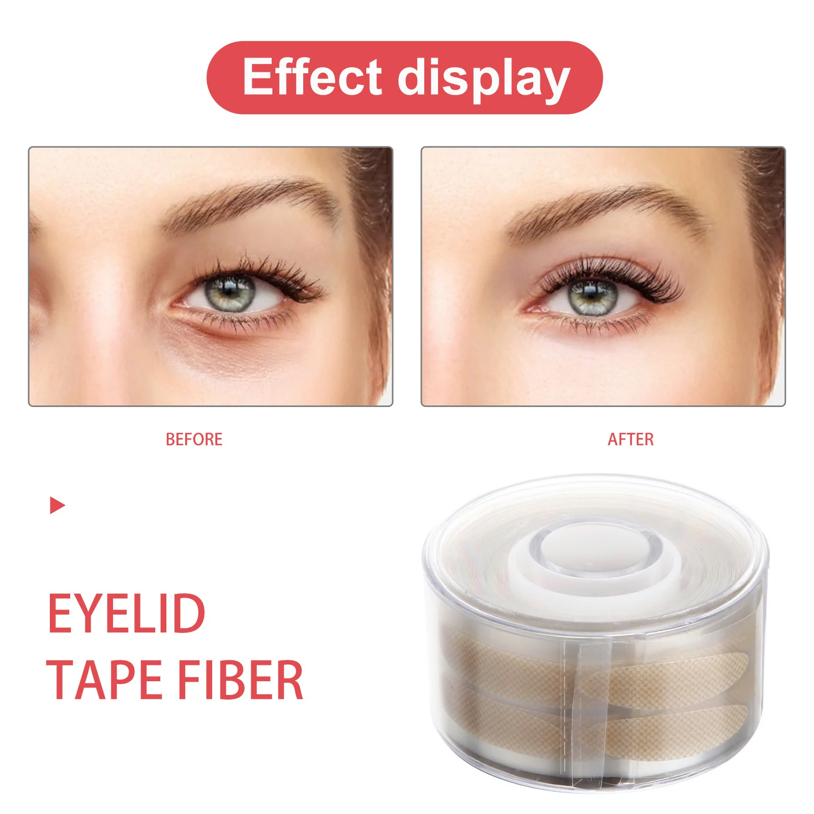 女性用目に見えない二重まぶたステッカー ファイバーテープリフター 粘着剤 SまたはLサイズ メイクアップ強化美容ツール