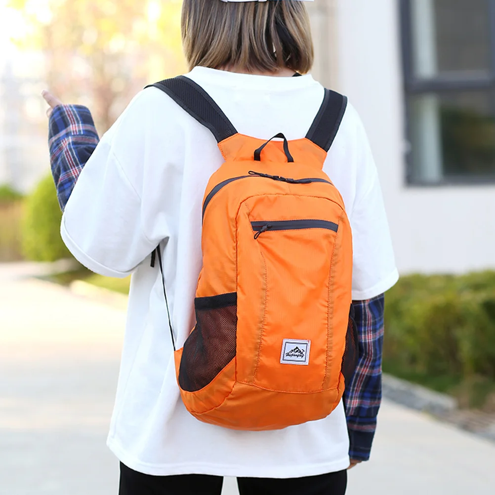 

Backpacks Waterproof Sports High Capacity Traveling Orange Foldable Lightweight