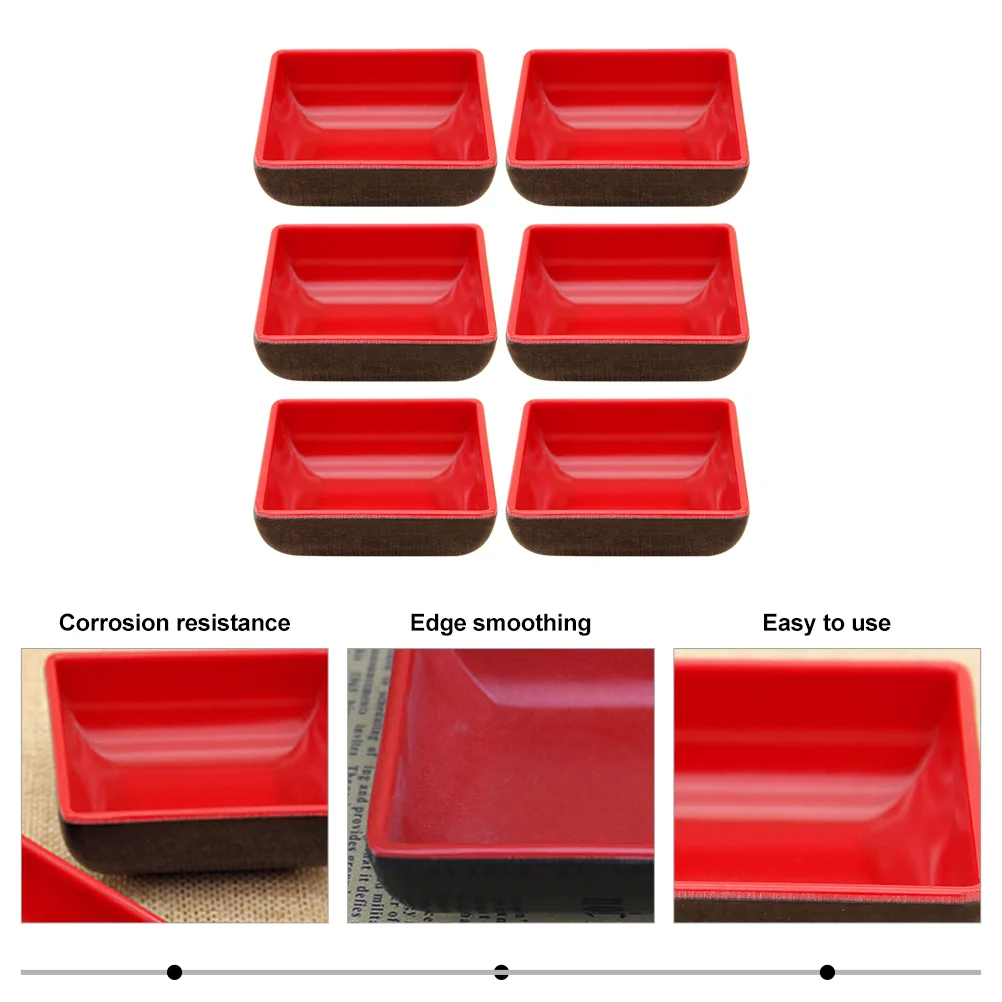 Melamine Square Sauce Dishes Japanese Seasoning Tray Square Soy Sauce Serving Plates Dipping Bowls Flatware