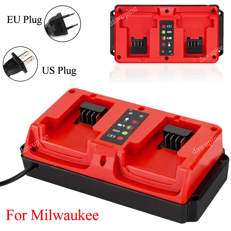 

For M18 Power Tool Accessories for Milwaukee 14.4V 18V Lithium Battery Fast Charger 48-11-1815 48-11-1820 48-11-1830 AC 100-240V