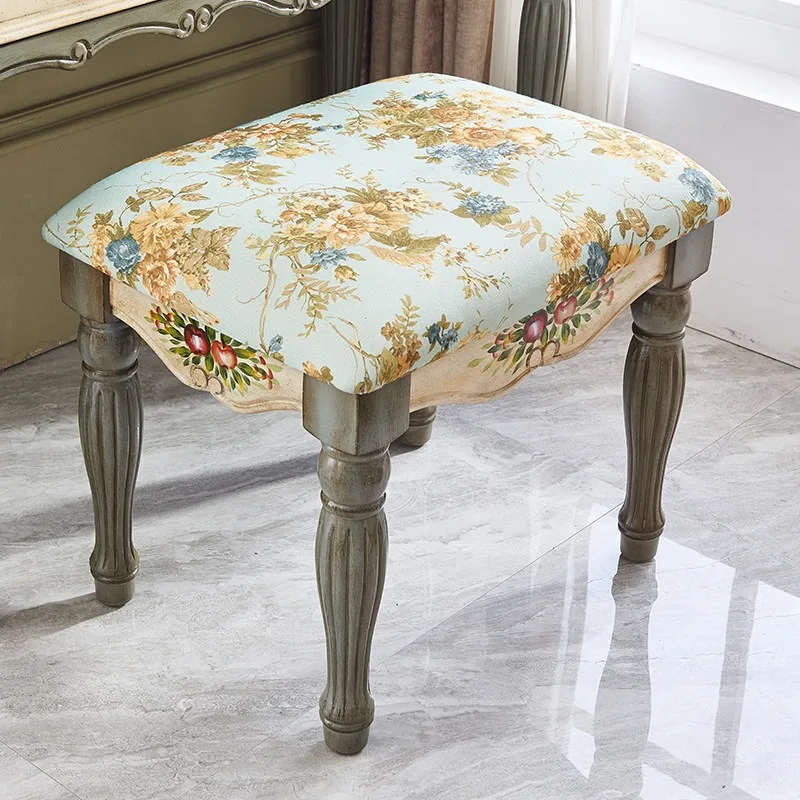 American simple princess small makeup stool pastoral bedroom Internet celebrity ins chair dresser stool furniture makeup chair