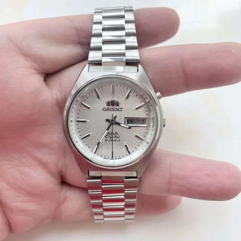 

9898 Store Orient Casual Diamond Date Sports Watch with Japanese Movement Unisex Mechanical Watch Stainless Steel 36mm