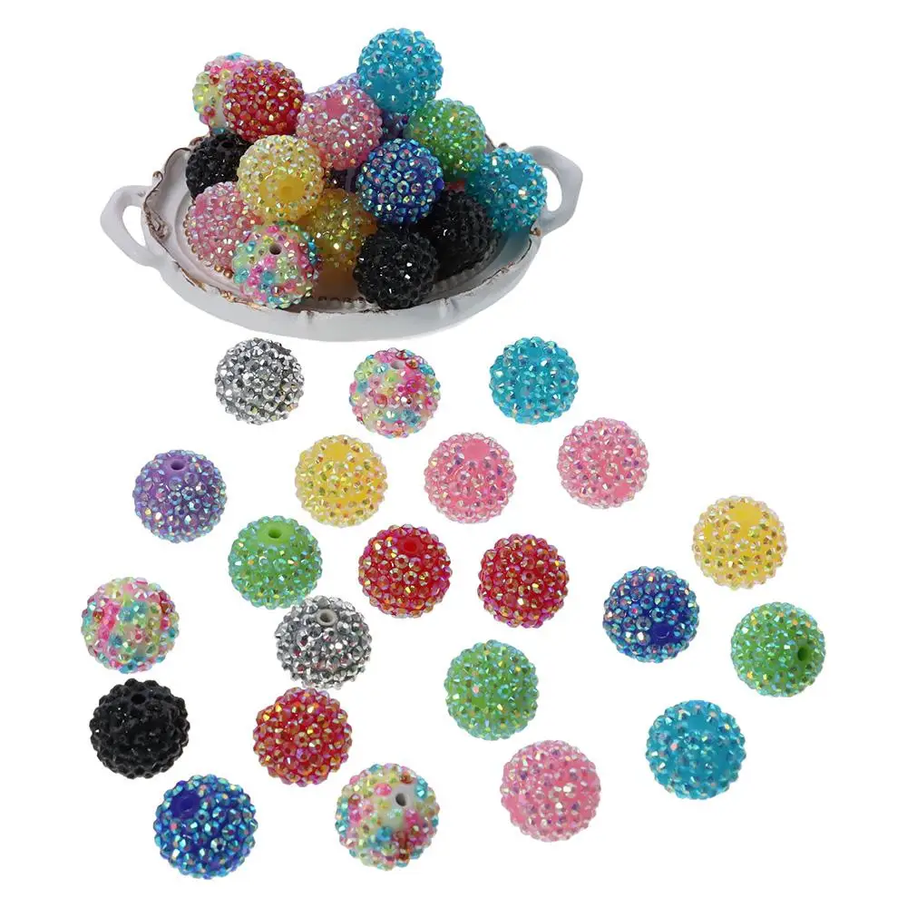 

Resin and rhinestones Chunky Bubblegum Beads Multicolor Resin Rhinestone Beads Resin Rhinestone Beads Round