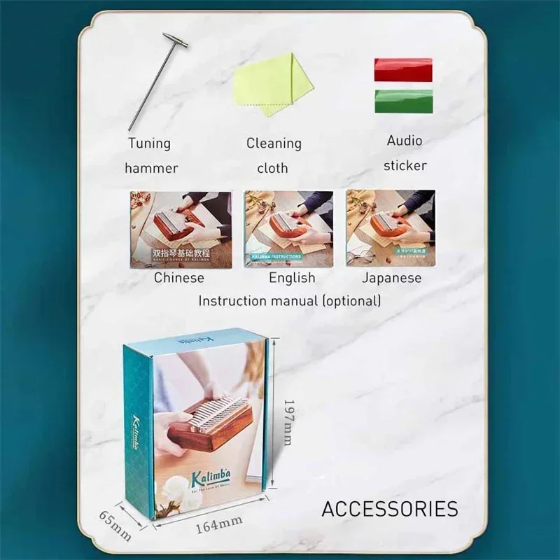Kalimba 17 klawiszy, pianino palcowe z młoteczkiem stroikowym, wysokiej jakości przenośna drewniana klawiatura, instrument muzyczny dla miłośników muzyki.