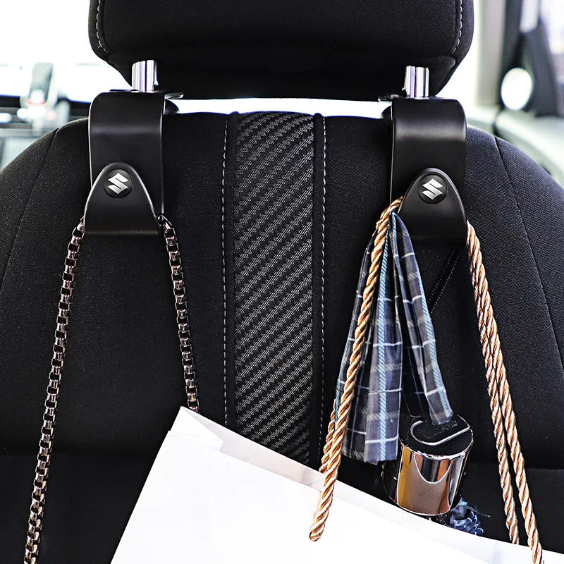 Ganchos para encosto de assento portátil, 2 peças, interior do carro, para suzuki jimny swift samurai vitara sx4 alto kaiser ingnis dzire swace através de kizas