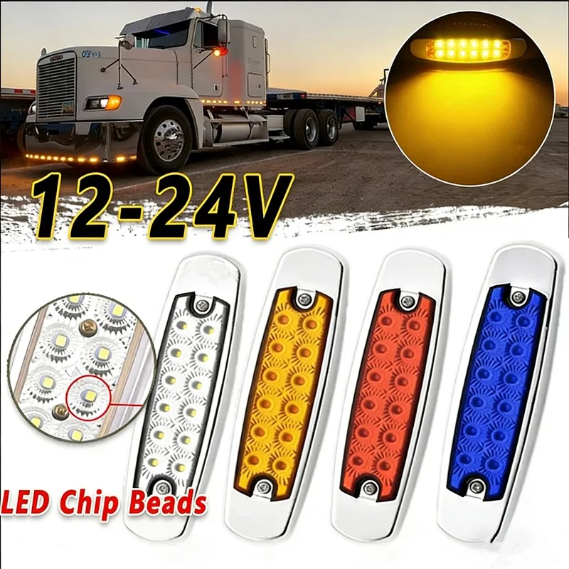 

12LED Side Marker Light Truck Side Light Car Lorry Trailer LED Clearance Light Amber/Red/White/Blue/White for Caravan 12-24V