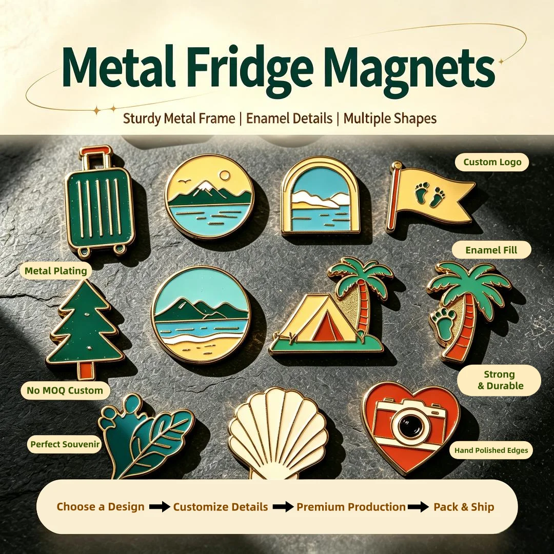 Custom Fridge Magnets Adhesive To Metal Surfaces Leaves Personalized Scenery For Custom Logo Metal Fridge Magnets Factory Price