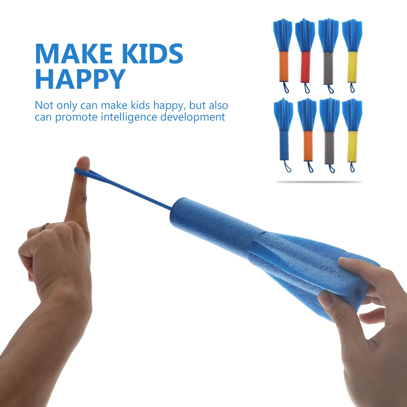 8 قطع من صاروخ الأصابع لتعليم الأطفال من إسفنج Epe آمن بحواف ناعمة وصاروخ تعلم ممتع للتطوير المبكر صغير الحجم وسهل التخزين
