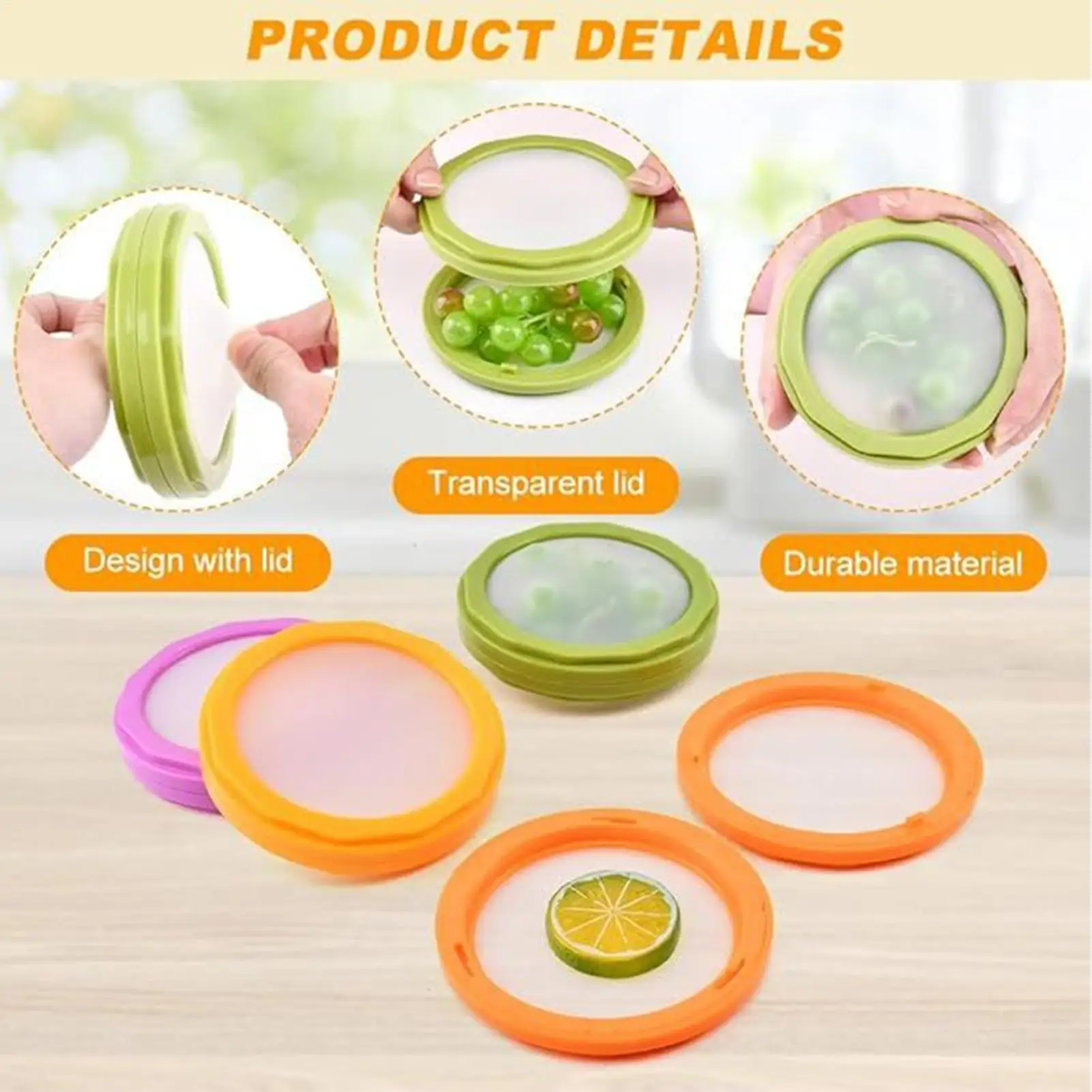 Fundas de Silicona para Frutas y Verduras, Herméticas y Reutilizables para Refrigerador, Ahorro de Espacio 4X, Protector de Vegetales para Cebolla, Queso, Aguacate, Limón