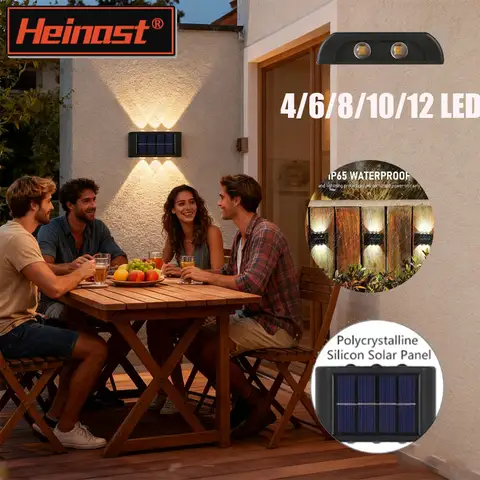 Solar LED Light, Outdoor Waterproof Wall Lamp, Dusk to Dawn Fence Up And Down Luminous Lighting  for Summer Garden Yard Porch