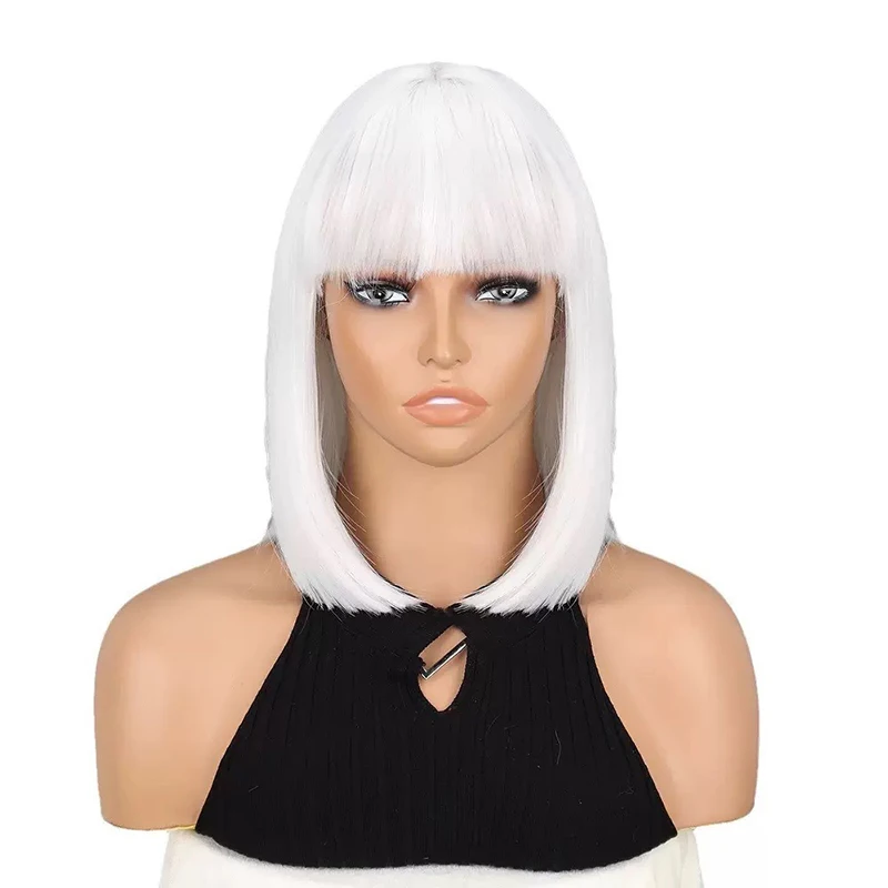 Cocktail Party Dame Mode Schulter Länge Haar Konzert Haar Zubehör Air Bangs Schlüsselbein Haar Ball Frau Kopfbedeckung Bob Haarschnitt