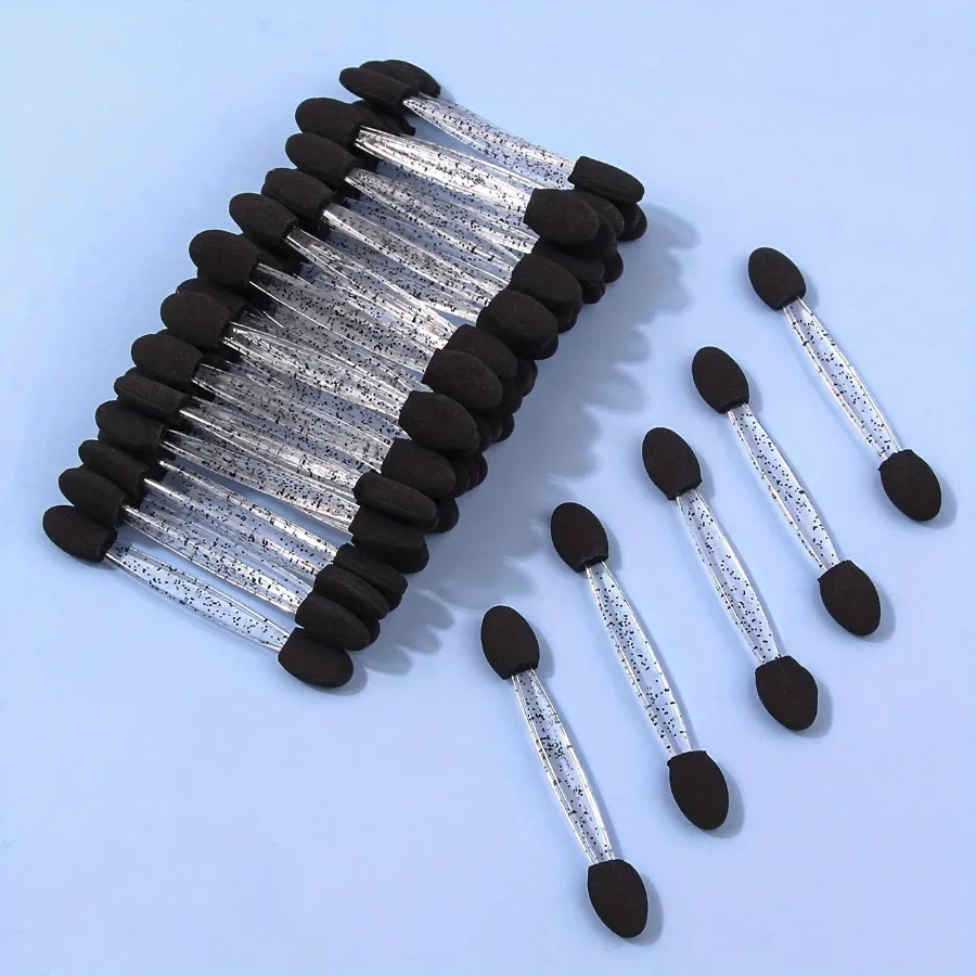 30pcs Dual-Ended Nail Art Sponge Sticks, Multifunctional Double Headed Eyeshadow Brushes, Nail Powder Applicator