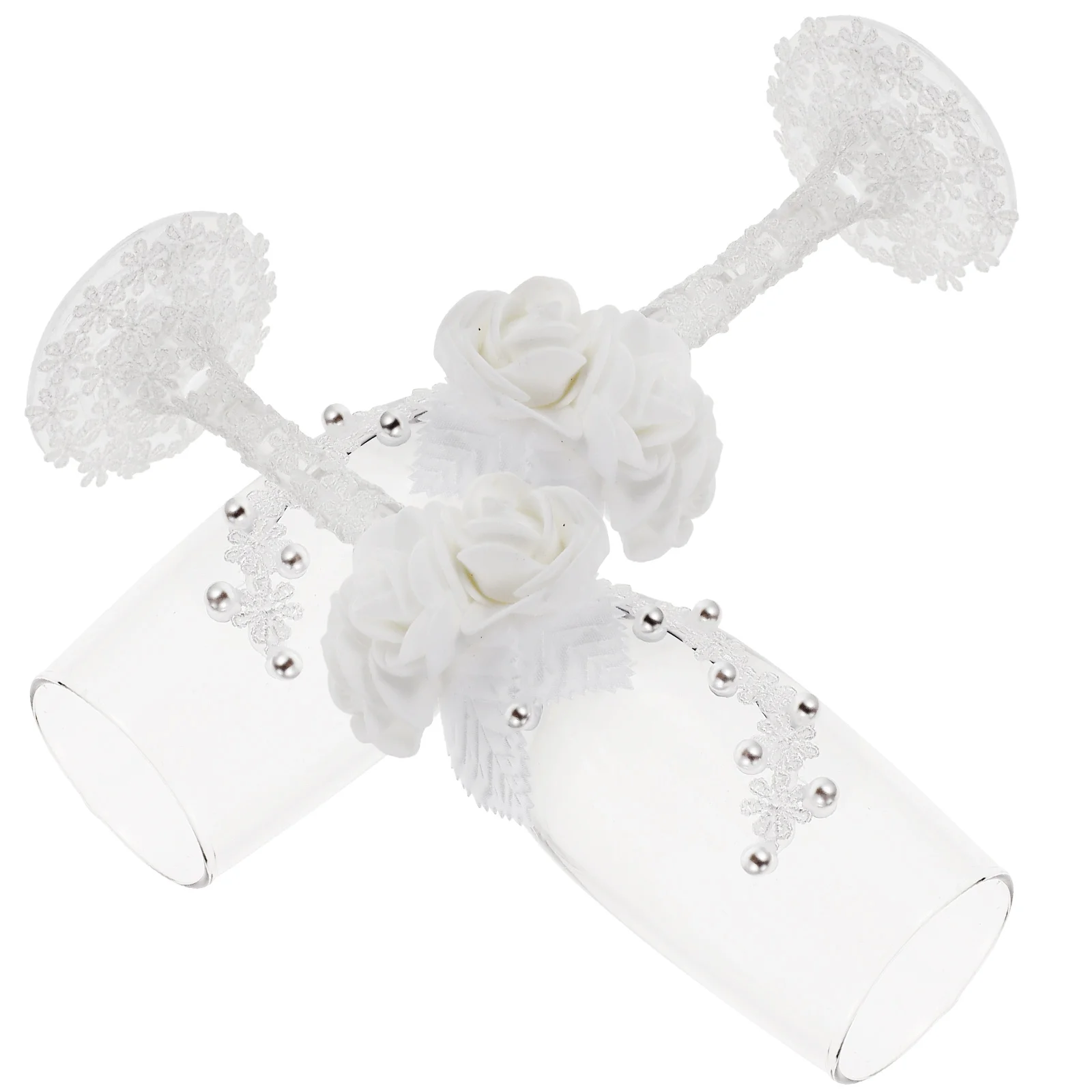 

1 Pair Goblet Glass Cup Lace Decorative Goblet Goblet Creative Wedding Gift red goblet