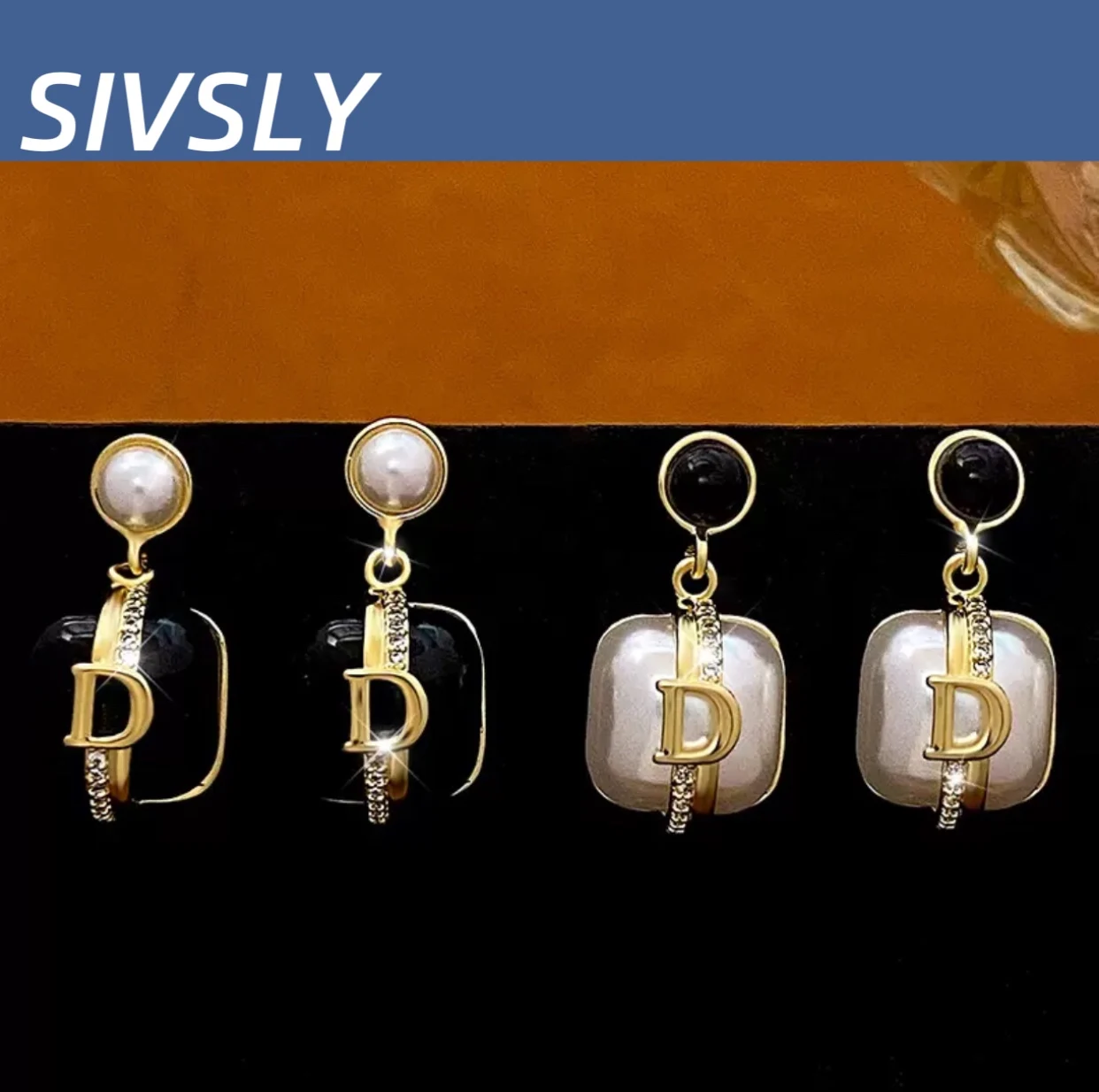 

Hot-selling pearl pendant earrings, luxurious design, elegant earrings, high-end ear accessories