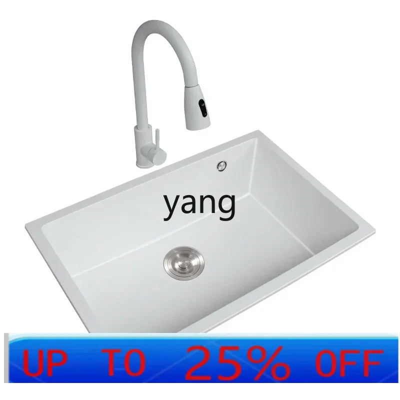 CX  quartz stone sink large single sink vegetable basin set granite kitchen counter upper and lower sink