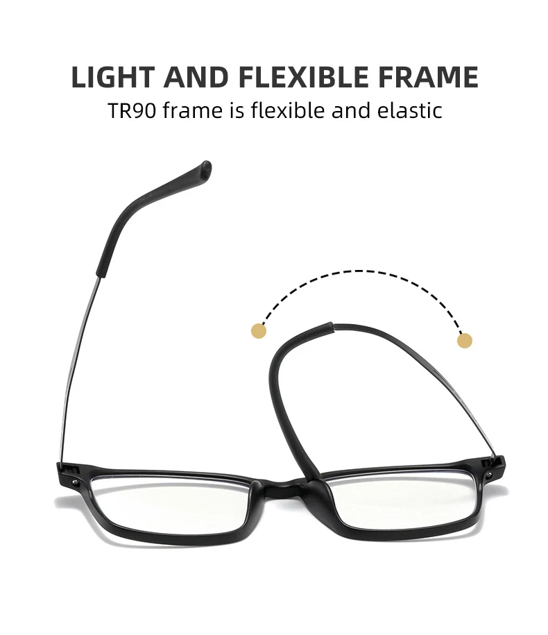 Blue Light Blocking Multifocal Reading Glasses Men Women Ultralight TR90 Titanium Optical Frame Eyeglasses Square Eyewear 1.0-4.