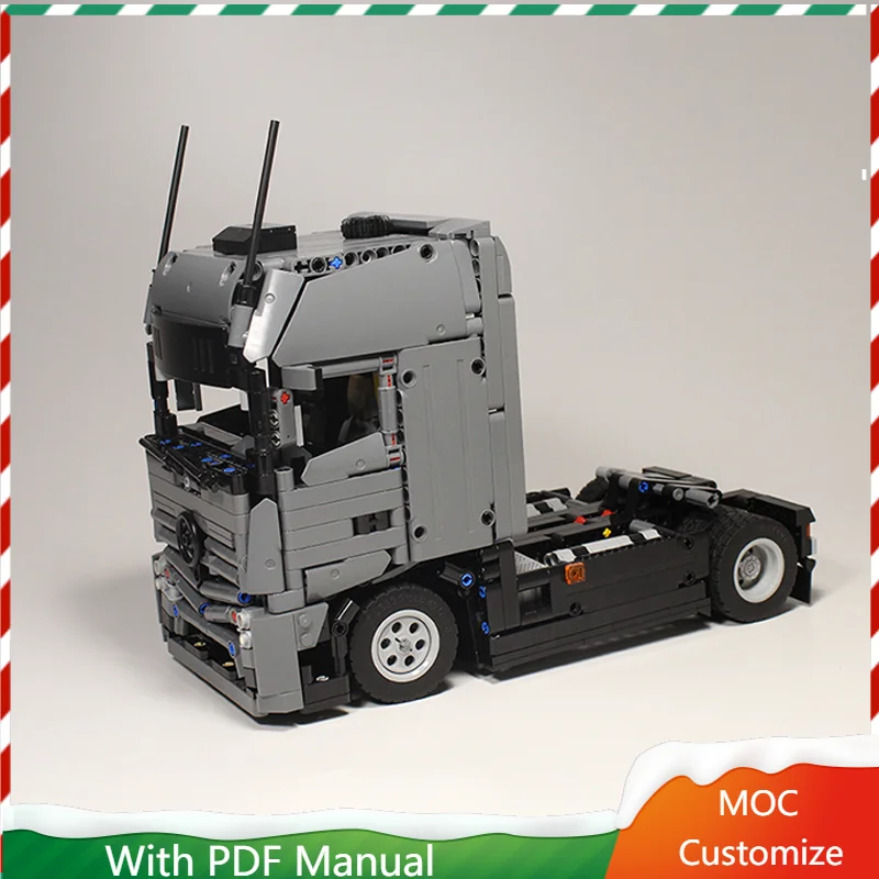 

1036 PCS MOC Gray Truck Tractor Model Modular DIY Set Building Blocks Kids Assembly Display Toys Festival Surprise Birthday Gift