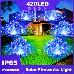 420LED Solar Firework Lights Outdoor IP65 Waterproof 300/200/60LED Solar Garden Flower Lights 1 Pack With 8 Lighting Modes Light