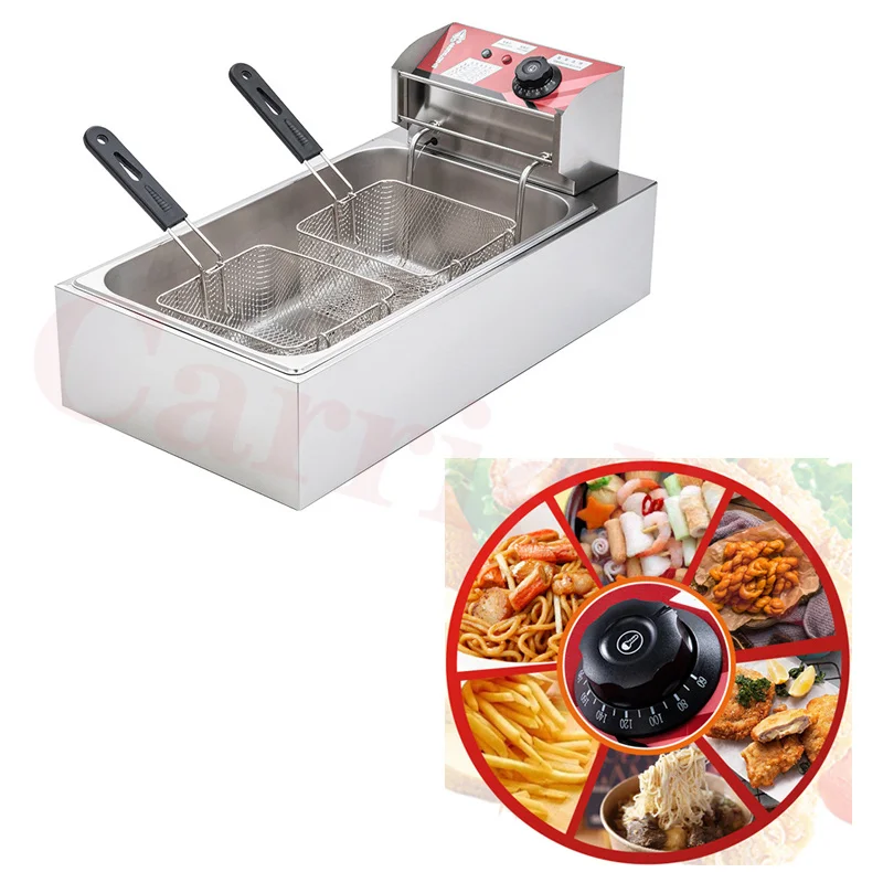 3000W Commercial Electric Deep Fryer 12L French Fries Frying Machine Fast-Heating Electric Chicken Fried