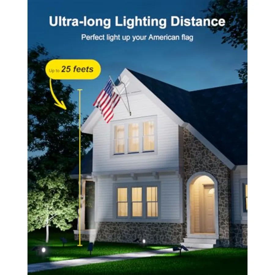 Solar Spotlights Outdoor Waterproof for Tree, Statue, Flower, Pot, Bush, Wall, Bright LED Outside Landscape Flood Lights for Se view 3